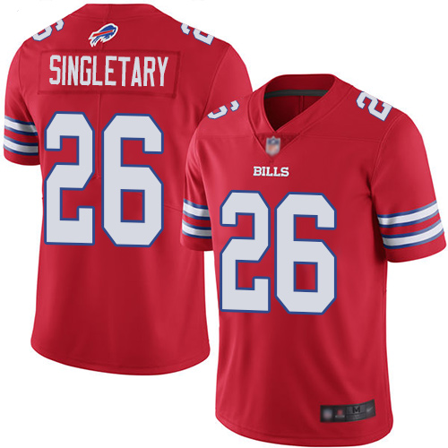 Men Buffalo Bills #26 Devin Singletary Limited Red Rush Vapor Untouchable NFL Jersey->buffalo bills->NFL Jersey